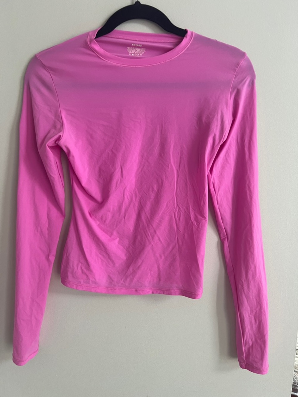 SKIMS Long Sleeve Crewneck Top - Bubblegum Pink, Size S